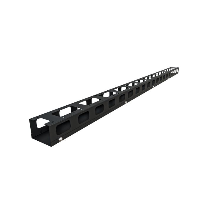 Органайзер кабельный вертикальный NTSS 42U с крышкой, ширина 100мм, для шкафов серии R шириной 800мм, черный RAL 9005