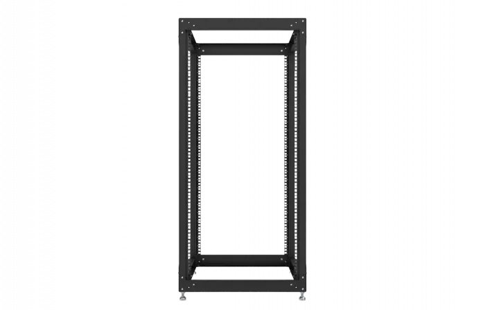 Стойка телекоммуникационная двухрамная открытая СТ-24U-600-600-2М-Э-Ч черная 9005