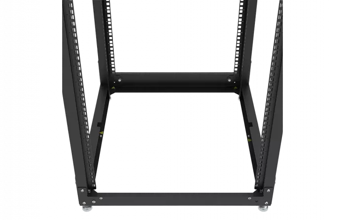 Стойка телекоммуникационная двухрамная открытая СТ-24U-600-600-2М-Э-Ч черная 9005