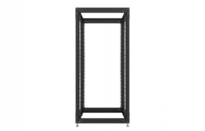 Стойка телекоммуникационная двухрамная открытая СТ-24U-600-600-2М-Э-Ч черная 9005