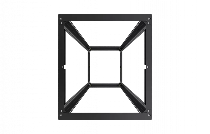 Стойка телекоммуникационная двухрамная открытая СТ-33U-600-2М-Э-Ч черная 9005