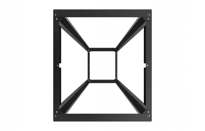 Стойка телекоммуникационная двухрамная открытая СТ-42U-600-2М-Э-Ч черная 9005