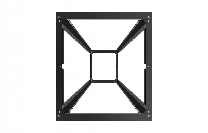 Стойка телекоммуникационная двухрамная открытая СТ-47U-600-2М-Э-Ч черная 9005