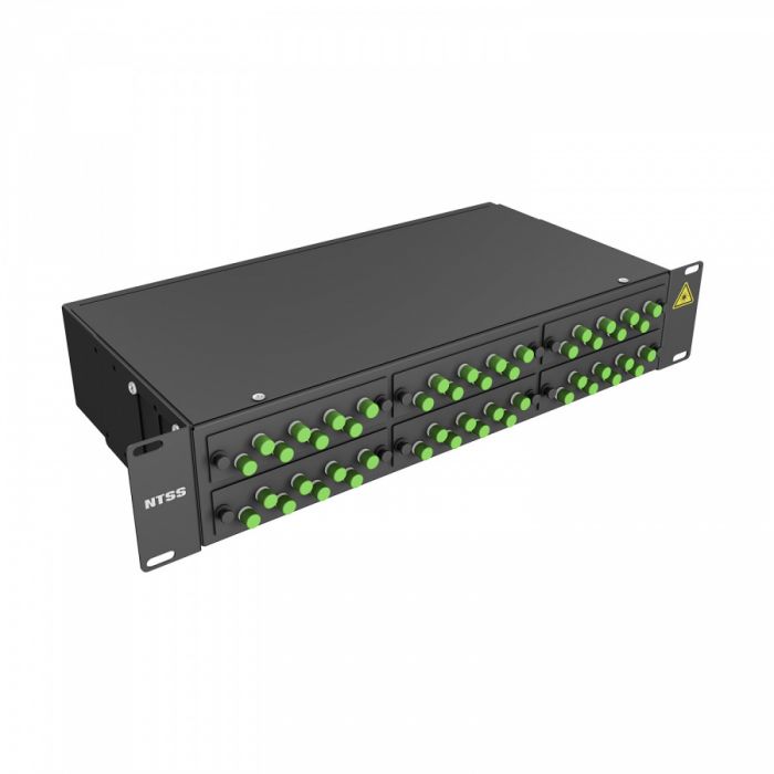 Кросс 19" NTSS PREMIUM, предсобранный 2U, 48 портов FC/APC, 9/125 мкм, черный