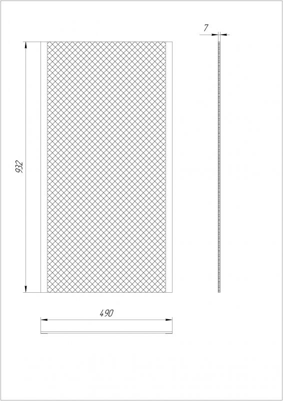 19" Панель заглушка 21U, поликарбонат, безинструментальная, на магнитной ленте
