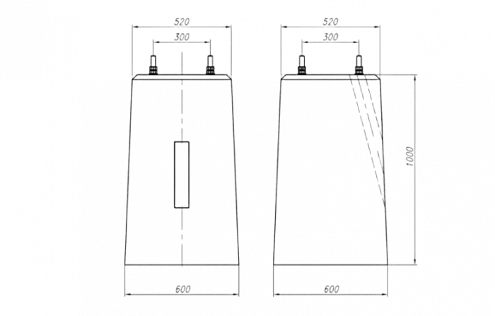 Фундамент типа I для светофоров со складной лестницей ФС 100х60 13237-00-00