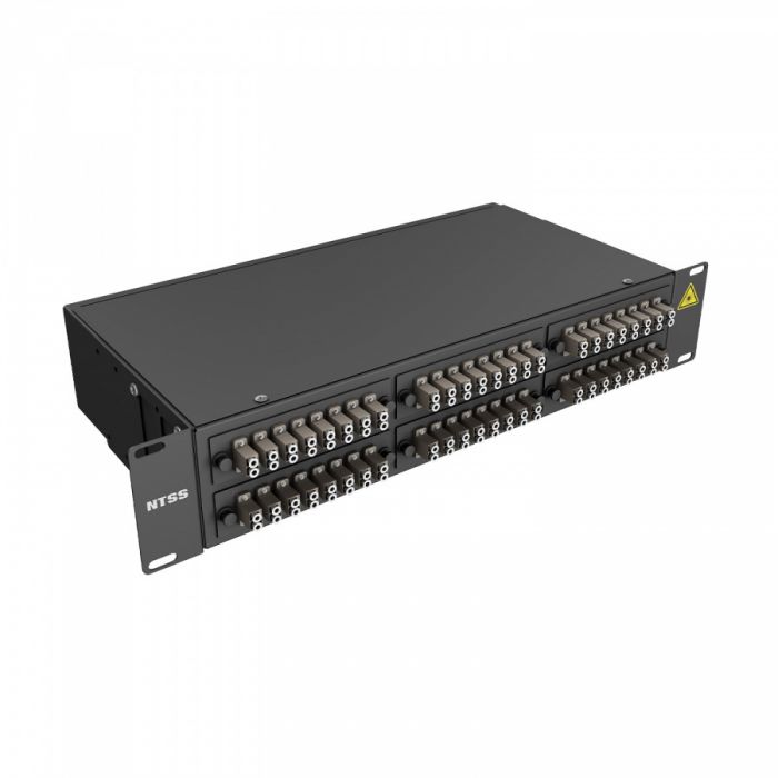 Кросс 19" NTSS PREMIUM, предсобранный 2U, 48 портов LC/UPC duplex, 62.5/125 мкм, черный