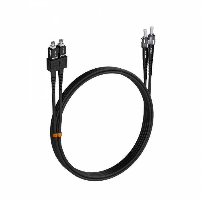 Шнур оптический NTSS PREMIUM dpc SC/UPC-ST/UPC 62.5/125 3.0мм 5м черный LSZH (патч-корд)