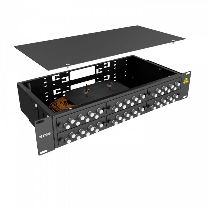 Кросс 19" NTSS PREMIUM, предсобранный 2U, 48 портов FC/UPC, 62.5/125 мкм, черный
