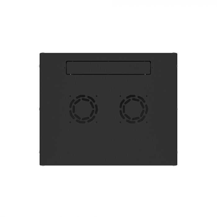 Шкаф настенный телекоммуникационный NTSS LIME 9U 550х450х500мм, 2 профиля 19, дверь стеклянная, боковые стенки несъемные, разобранный, черный RAL 9005