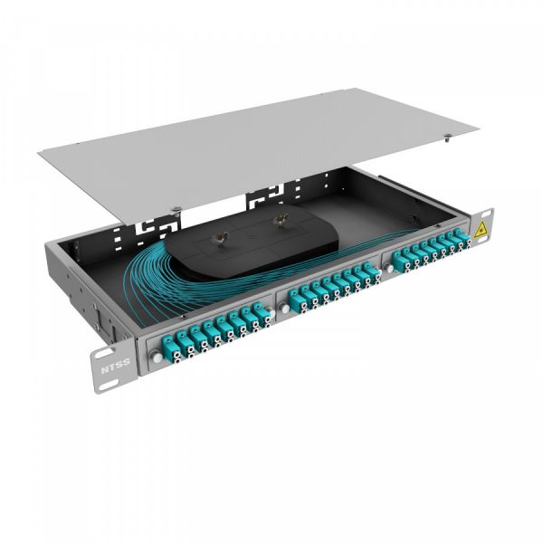 Кросс 19" NTSS PREMIUM, предсобранный 1U, 12 портов LC/UPC duplex, 50/125 мкм OM3