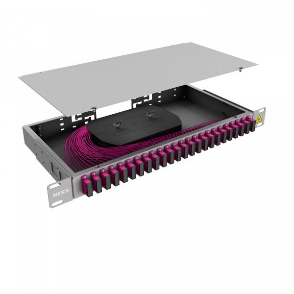 Кросс 19" NTSS PREMIUM, предсобранный 1U, 24 порта SC/UPC duplex, 50/125 мкм OM4
