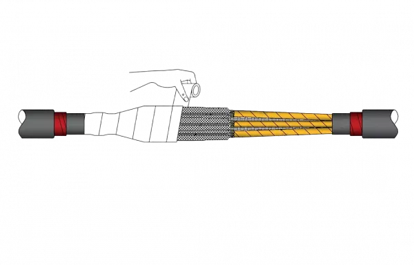 ИМАГ-Муфта-35-J-3х50-95 - комплект соединительной муфты холодной усадки для 3-жильного кабеля с изоляцией из СПЭ на 35 кВ, 3х50-95 мм2