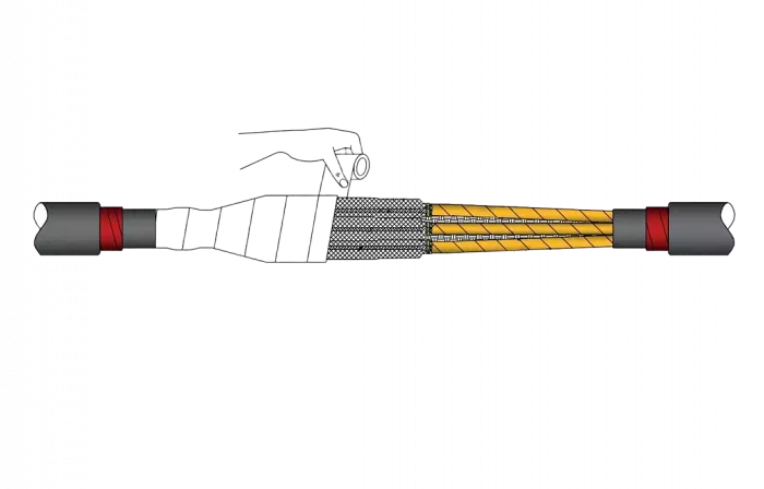 ИМАГ-Муфта-35-J-3х500-630 - комплект соединительной муфты холодной усадки для 3-жильного кабеля с изоляцией из СПЭ на 35 кВ, 3х500-630 мм2
