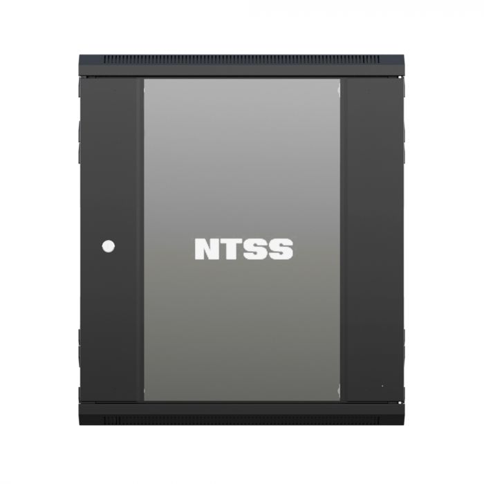 Шкаф настенный телекоммуникационный NTSS W 18U 600х600х964мм, 2 профиля 19, дверь стеклянная, боковые стенки съемные, задняя стенка, разобранный, черный RAL 9005