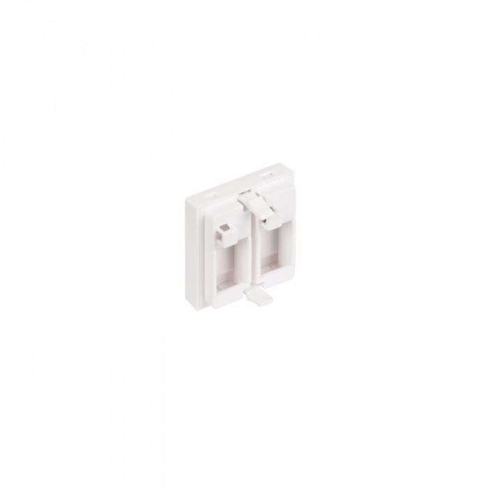 Лицевая панель NTSS PREMIUM для 2-х розеточных модулей типа Keystone 45x45 со шторкой