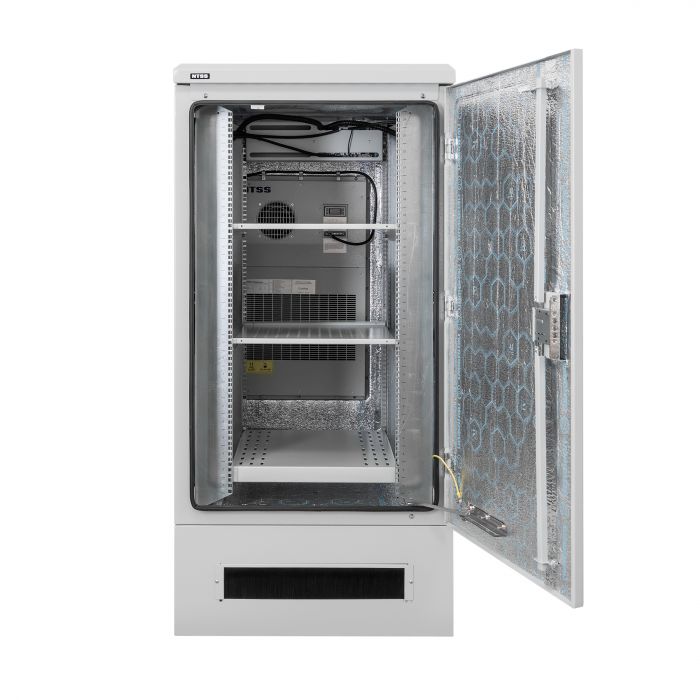 Шкаф напольный климатический NTSS RT 42U (ШхВхГ) 700x2175x800 мм, 4 профиля 19, с кондиционером 1.5 кВт, IP55, серый RAL 7035