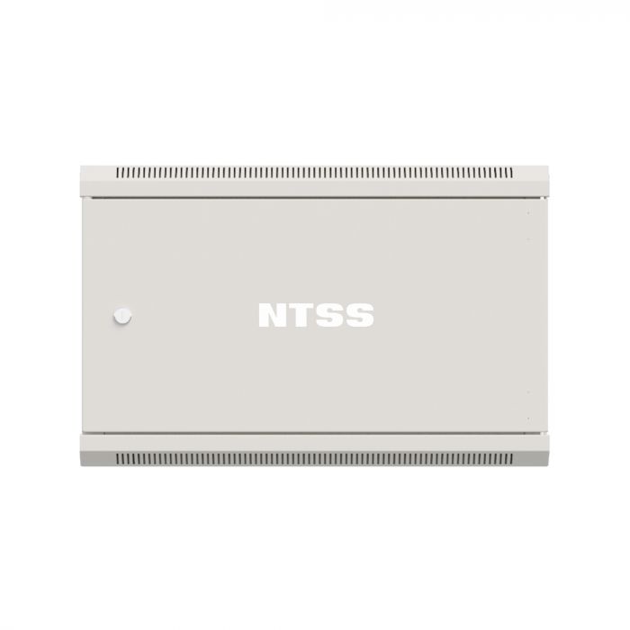 Шкаф настенный телекоммуникационный NTSS W 9U 600х450х500мм, 2 профиля 19, дверь сплошная металл, боковые стенки съемные, разобранный, серый RAL 7035