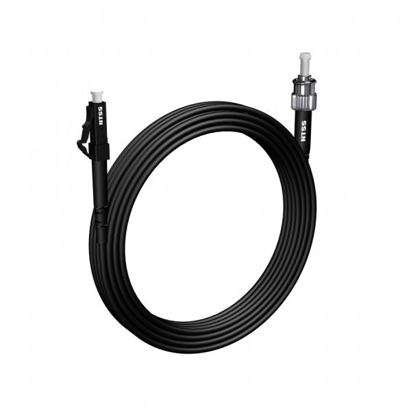 Шнур оптический NTSS spc LC/APC-ST/UPC 9/125 3.0мм 20м черный LSZH (патч-корд)