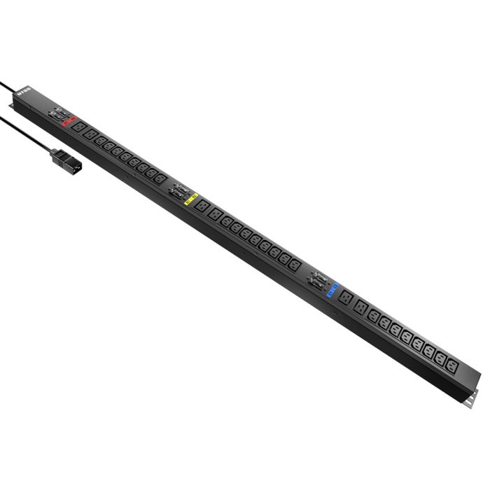 Блок распр.питания NTSS, Basic, 3ф32А, 22кВт, 6 гидр.авт., (24)С13, (6)С19, сталь, 3м каб., вил. IEC 60309