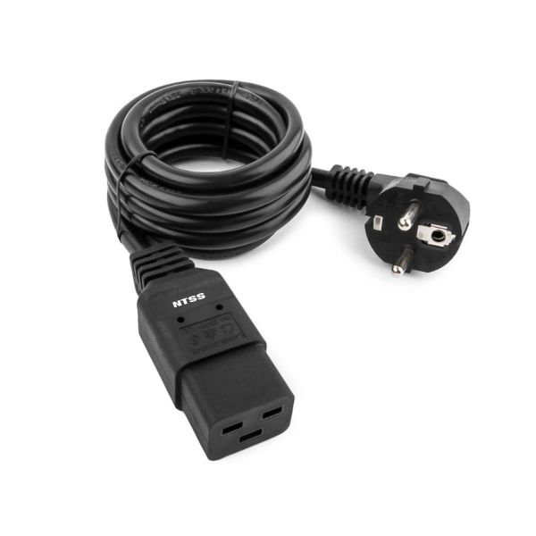 Шнур питания NTSS для БРП IEC 60320 C19 –  CEE 7/7 Schuko, 3х1.5, 3 м, ГОСТ