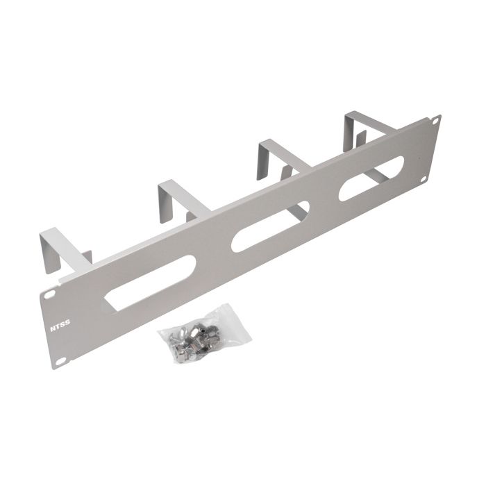 Горизонтальный кабельный органайзер 19", 2U, 4 кольца глубиной 70 мм, металл, RAL 7035