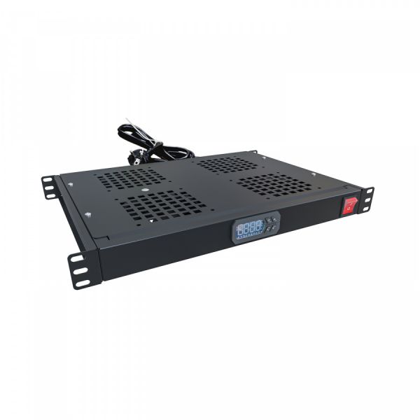 Модуль вентиляторный NTSS крепление на 19 1U, 4 элемента, электронный термоконтроллер, цифровой термодатчик, черный RAL 9005