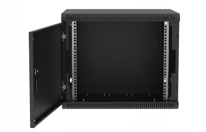 Шкаф телекоммуникационный настенный разборный черный 19”,9U(600x350), ШТ-НСр-9U-600-350-М-Ч дверь металл ССД