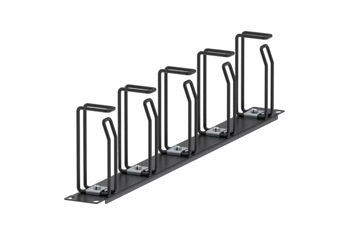 Органайзер кабельный горизонтальный с двойными  проволочными кольцами 19" ОКГКО-19"-1U
