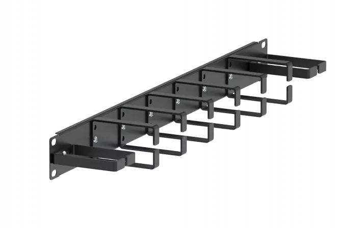 Органайзер кабельный горизонтальный 8 колец 19"  ОКГ-8-19"-1U
