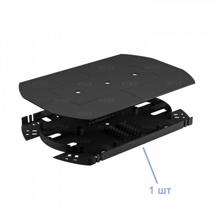 Кросс NTSS оптический настенный частично укомплектованный 16 портов SC/LC duplex (планка SC/2LC-2шт, сплайс-кассета-1шт) серый RAL 7035