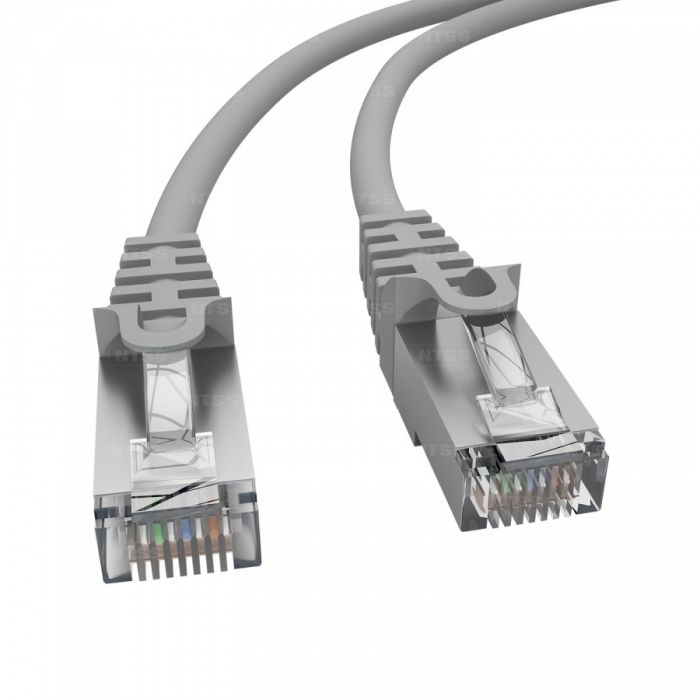 Патч-корд NTSS 2хRJ45/8P8C, T568B FTP 5e кат. литой 3 метра, LSZH, серый