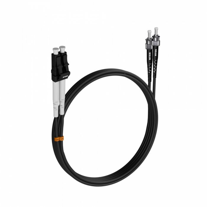 Шнур оптический NTSS dpc LC/UPC-ST/UPC 50/125 3.0мм 4м черный LSZH (патч-корд)