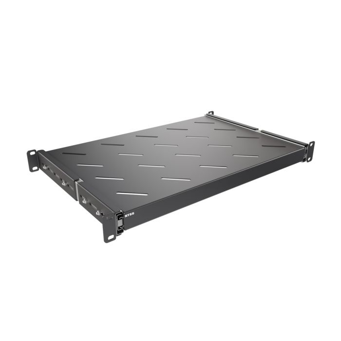 Полка выдвижная NTSS глубина 300мм, крепление 19 1U, для шкафов глубиной 600мм, черный RAL 9005