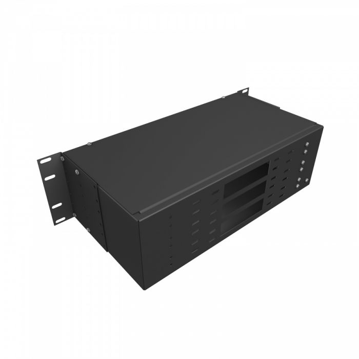 Кросс NTSS оптический 19'' укомплектованный 3U, 96 портов SC/UPC, 50/125 мкм ОМ3 (планки, сплайс-кассета 3шт, пигтейлы, КДЗС, адаптеры) черный RAL 9005