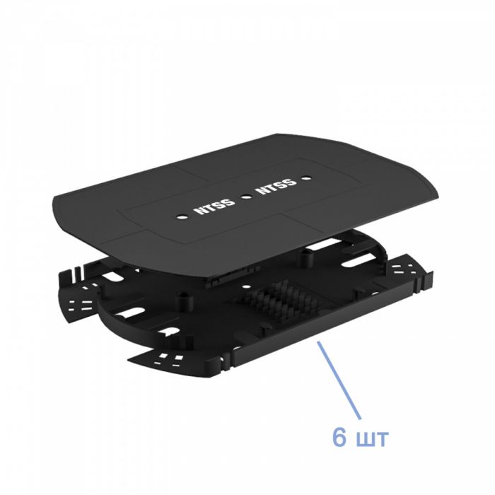 Кросс NTSS оптический 19'' частично укомплектованный 3U, 64/96 портов LC duplex (планки 2LC-12шт, планка-заглушка-4шт, сплайс-кассета-6шт) серый RAL 7035