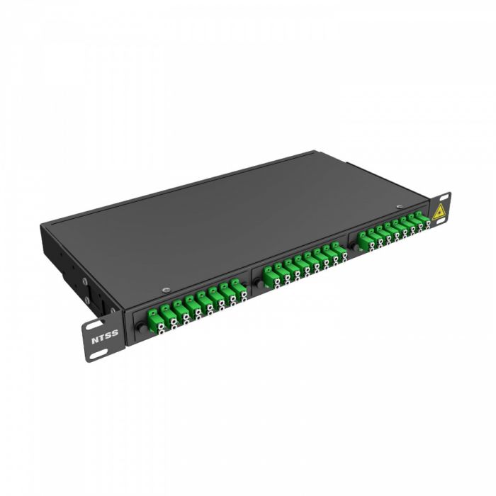 Кросс 19" NTSS PREMIUM, предсобранный 1U, 6 портов LC/APC duplex, 9/125 мкм, черный