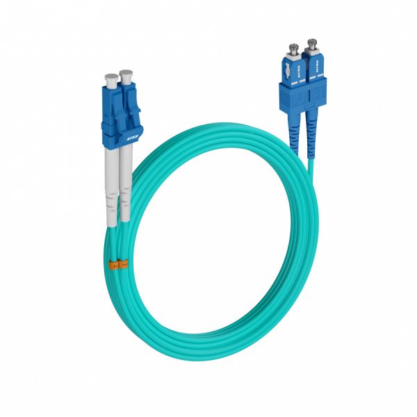 Шнур оптический NTSS PREMIUM dpc LC/UPC-SC/UPC 50/125 OM3 3.0мм 15м LSZH (патч-корд)