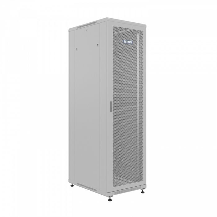 Шкаф напольный универсальный серверный NTSS R 47U 800х800мм, 4 профиля 19, двери перфорированная и сплошная металл, боковые стенки съемные, регулируемые опоры, разобранный, серый RAL 7035