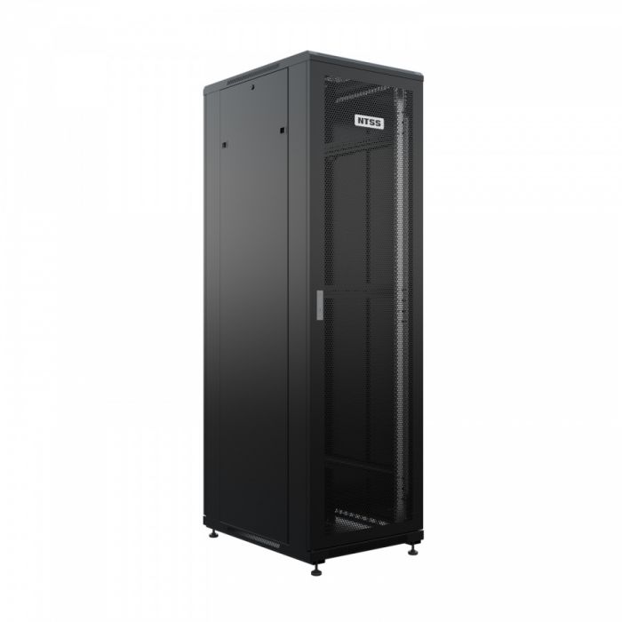 Шкаф напольный универсальный серверный NTSS R 47U 600х800мм, 4 профиля 19, двери перфорированная и перфорированная, боковые стенки съемные, регулируемые опоры, разобранный, черный RAL 9005