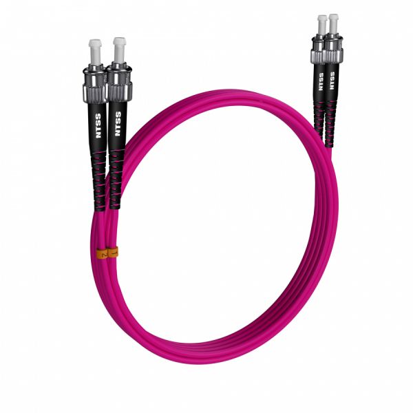 Шнур оптический NTSS PREMIUM dpc ST/UPC-ST/UPC 50/125 OM4 2.0мм 1м LSZH  (патч-корд)