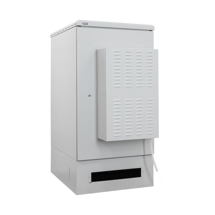 Шкаф напольный климатический NTSS RT 24U (ШхВхГ) 700x1440x1000 мм, 4 профиля 19, с кондиционером 1.5 кВт, IP55, серый RAL 7035