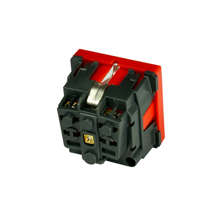 Розетка электрическая NTSS 2К+З, с защитными шторками(красный)