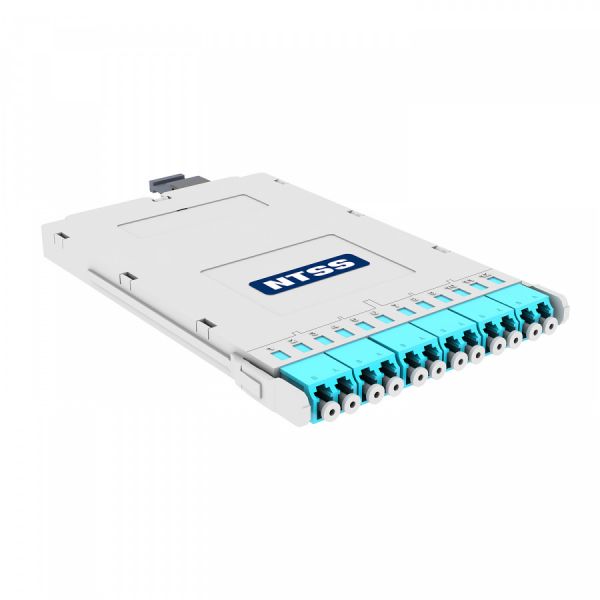 Кассета slim кроссовая RRDC 1 разъем MTP/UPC (male) 50/125 OМ3, на 12 LC/UPС (6 DLC/UPC), полярность А, серый