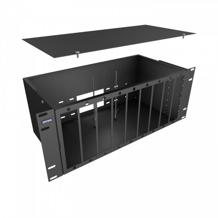 Кросс NTSS оптический 19'' укомплектованный 4U, 144 порта LC/APC duplex, 9/125 мкм (планки, сплайс-кассета 9шт, пигтейлы, КДЗС, адаптеры) черный RAL 9005