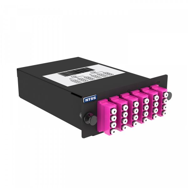 Кассета кроссовая NTSS PREMIUM 2 разъема MTP/UPC (male) 50/125 OМ4, на 24 LC/UPС (6 QLC/UPC), полярность А, черный